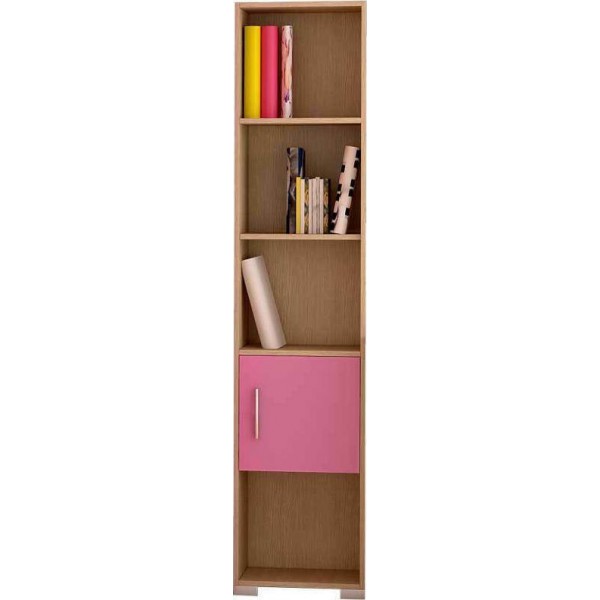 Βιβλιοθήκη παιδική με ντουλάπι Ν13 oak pink